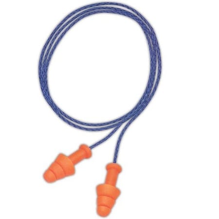 Honeywell Howard Leight Reusable Thermoplastic Ear Plugs, Flange Shape, 25 dB, Orange, 100 PK SMF-30